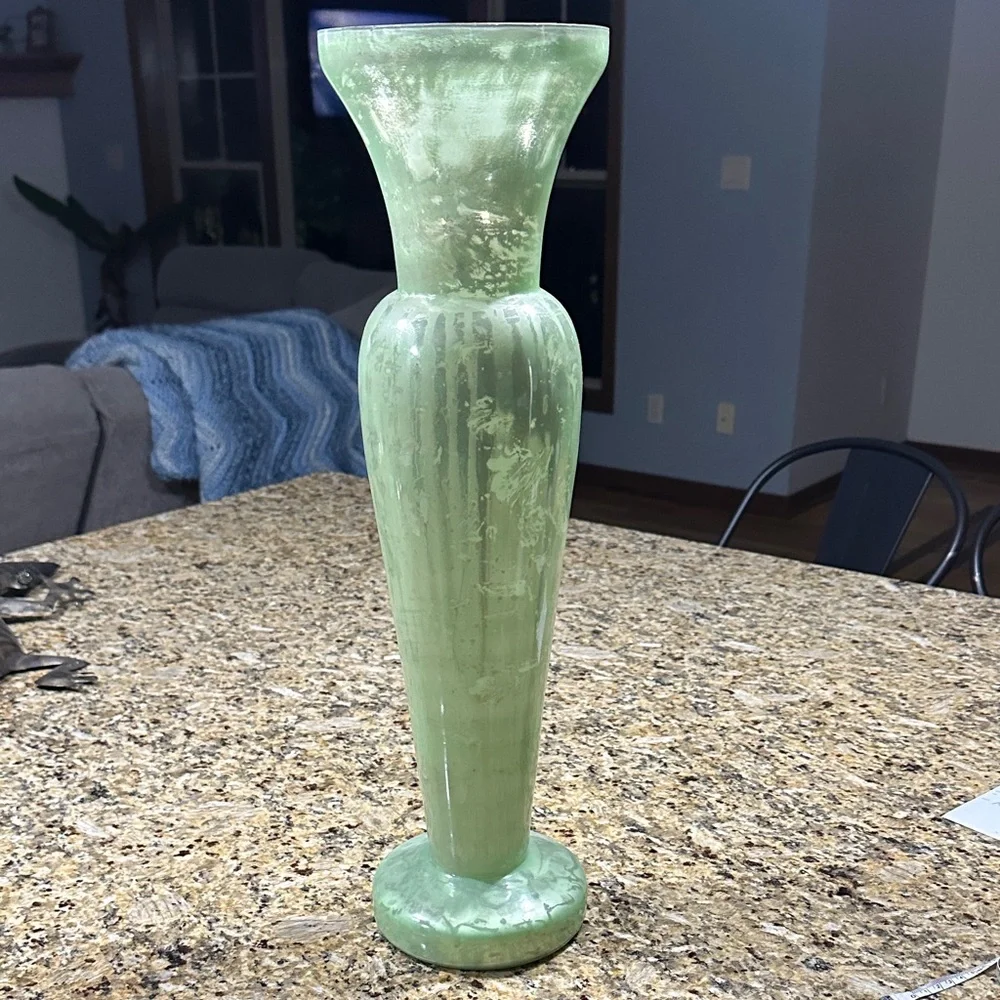 Pier 1 pearlescent Green Vase